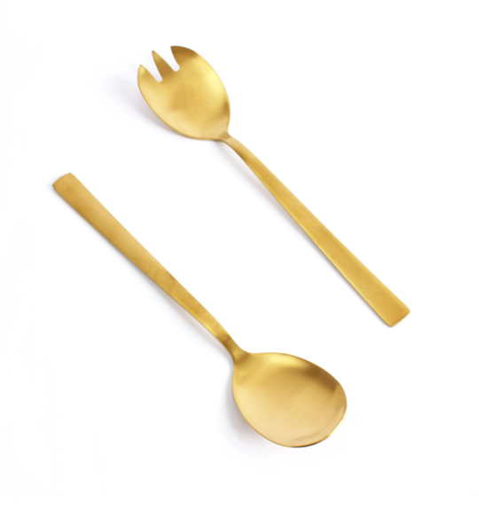 Satin Gold Salad Server Set