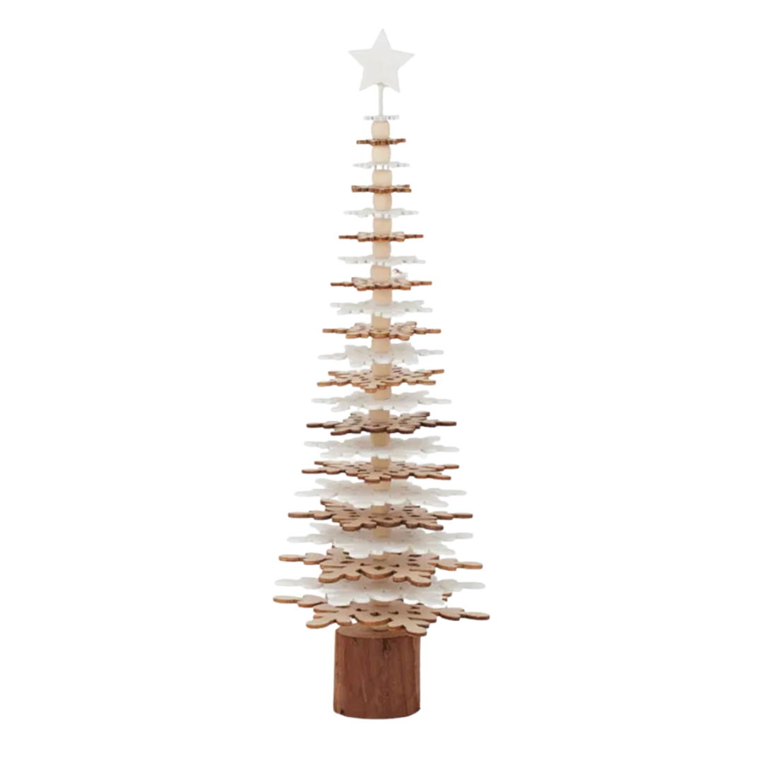 Snowflake Tree Ornament Wood
