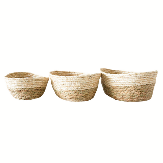 Natural/White Storage Basket - Set of 3