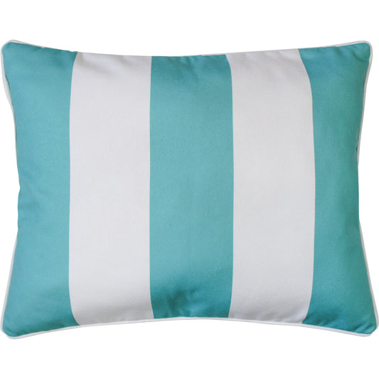 Cushion - Teal and White Bold Stripe