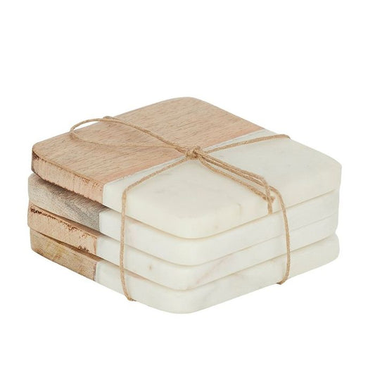 Marble/Wooden Coaster Set